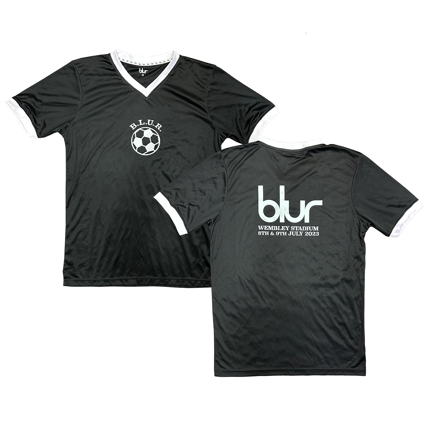 Wembley Football V-Neck T-Shirt Black
