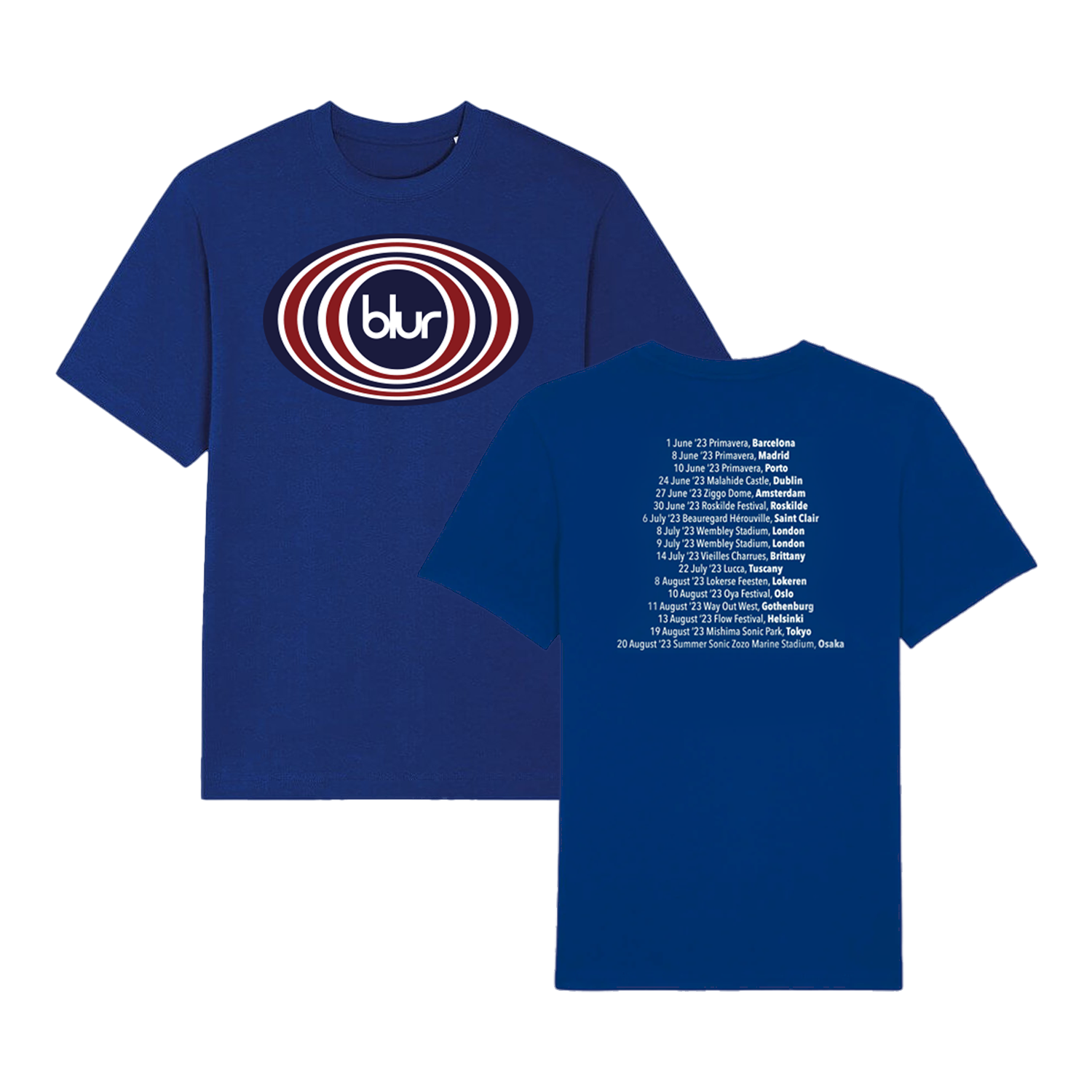 Blur 2023 Tour T-Shirt Blue