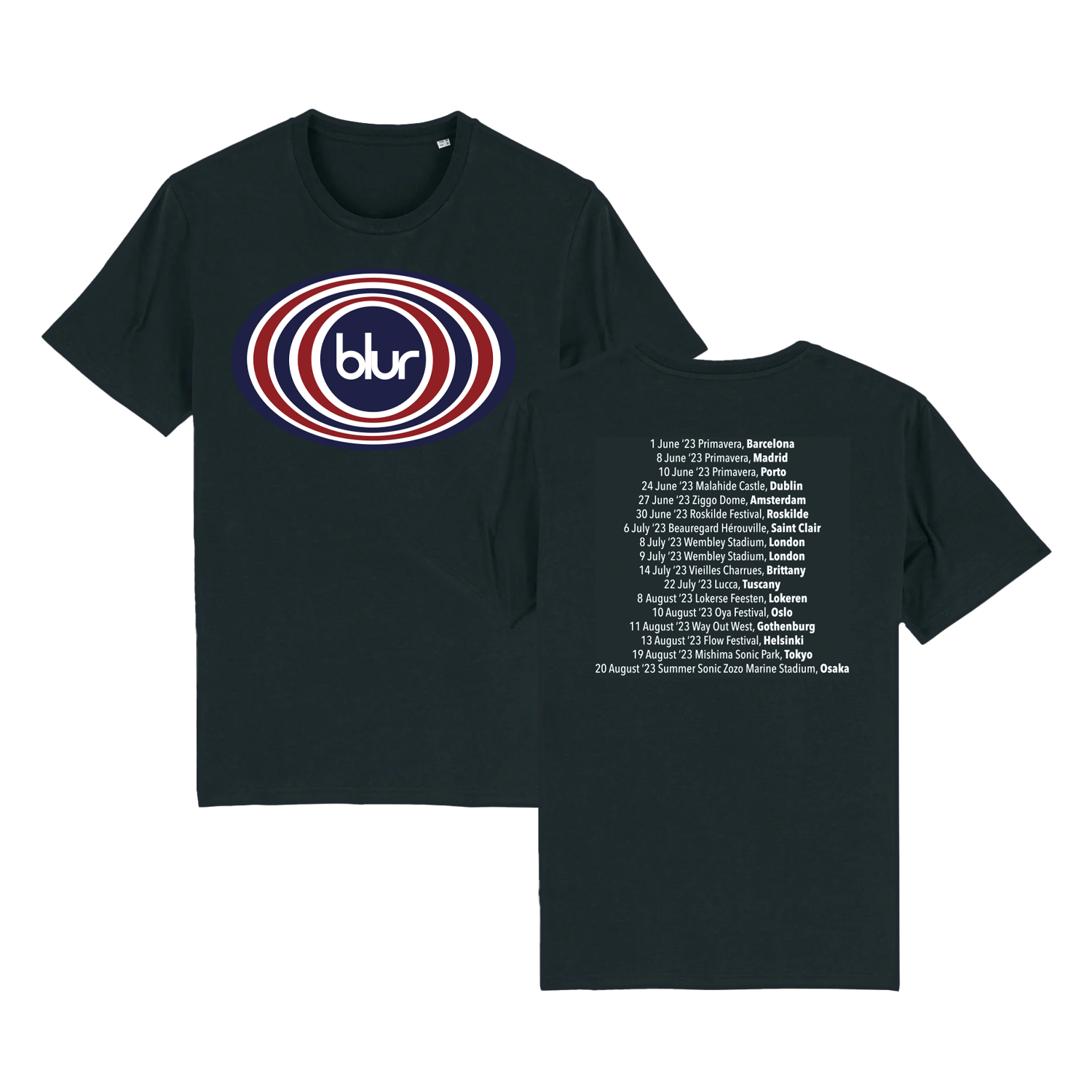 Blur 2023 Tour T-Shirt Black