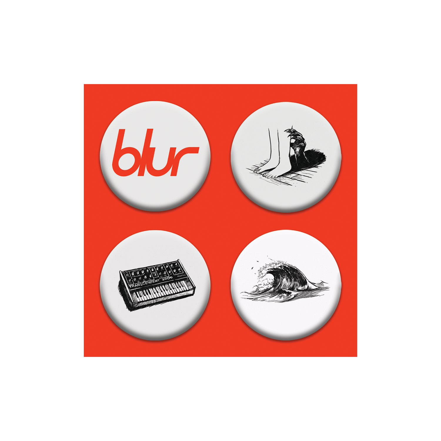 Button Badge Set Orange