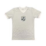 Football V-Neck T-Shirt Silver