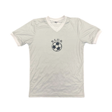 Wembley Football V-Neck T-Shirt Silver