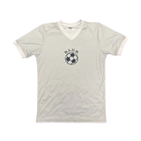 Wembley Football V-Neck T-Shirt Silver (M)