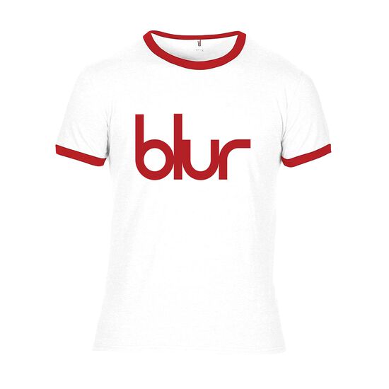 Blur Logo Ringer T-Shirt White and Red