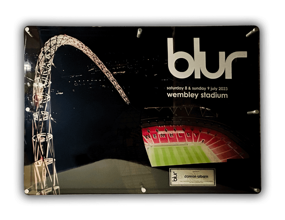 blur's Wembley plaque competition prize